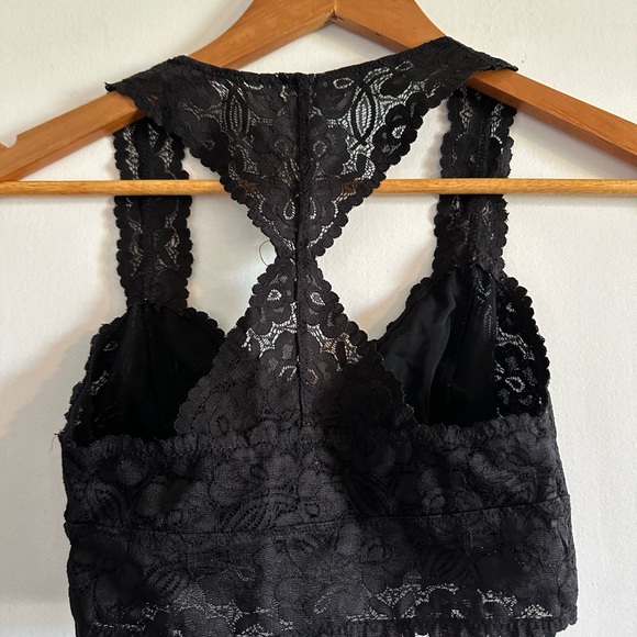 Intimately Free People Black Galloon Racerback Lace Bralette Size XS EUC - Picture 4 of 6